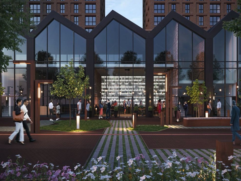 Evening at Waterhouse Gardens, blending modern living with history