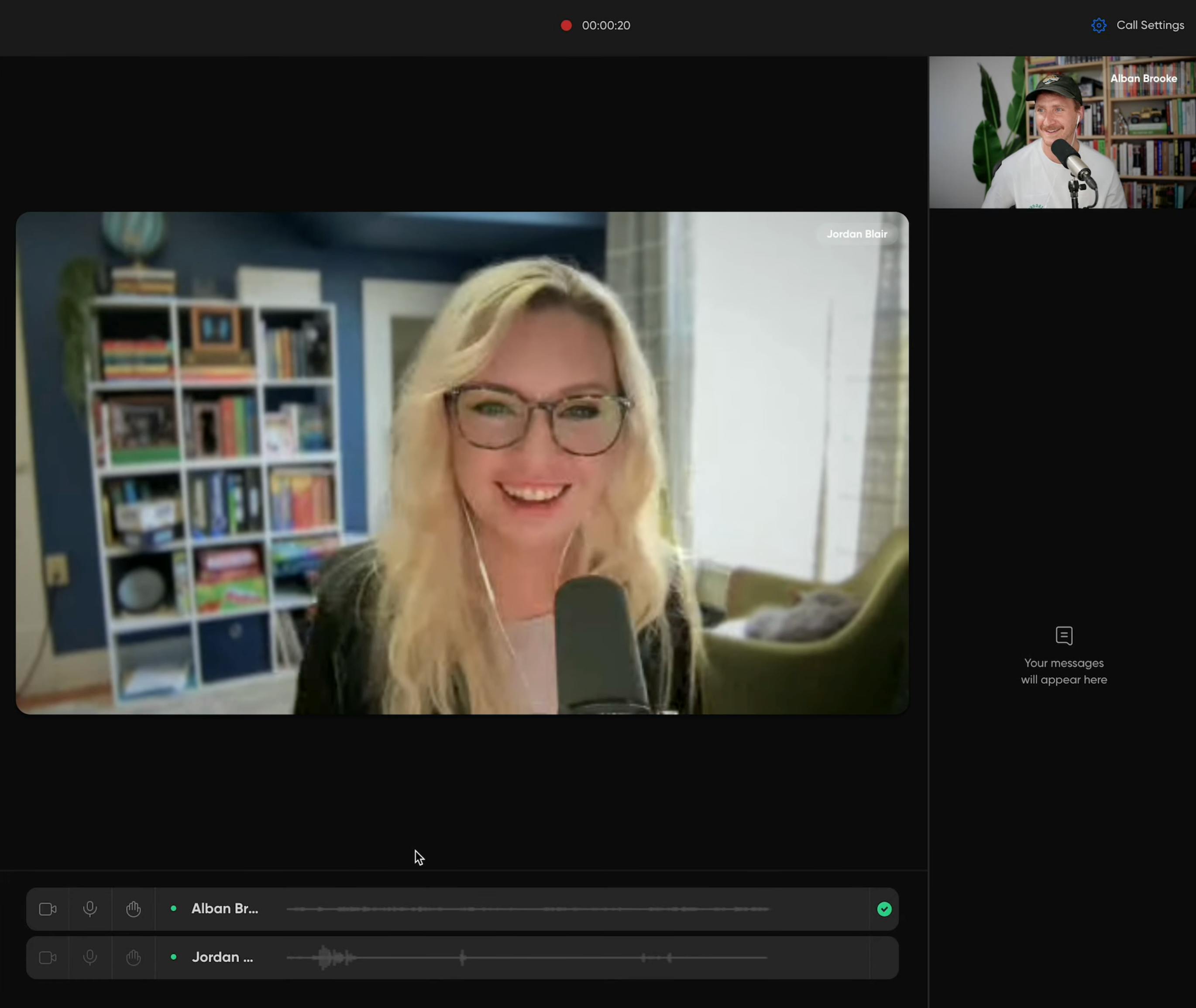 Zencastr recording room