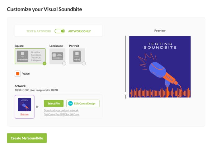 podcast audiogram setup 