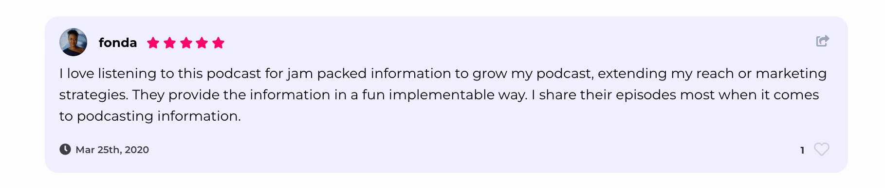 review from Podchaser