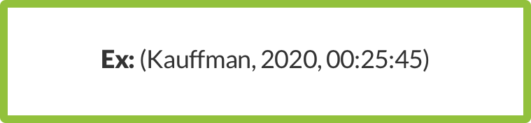 MLA 8 in-text citation example in a green box