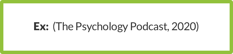 APA 7 in-text parenthetical citation example in a green box